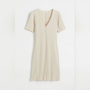 H&M Light Beige Rib Bodycon Dress